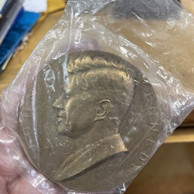 John F Kennedy 3 Inch Bronze Medal. Sealed In Plastic.