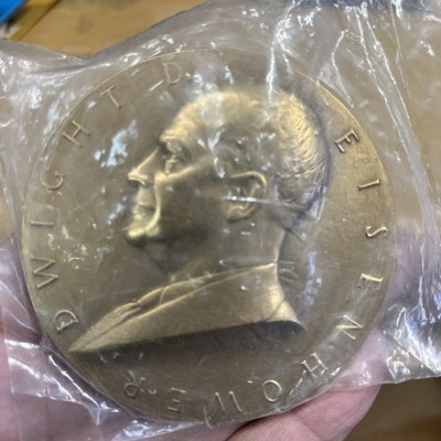 Dwight D Eisenhower 3 Inch Bronze Medal. Sealed In Original Plastic.