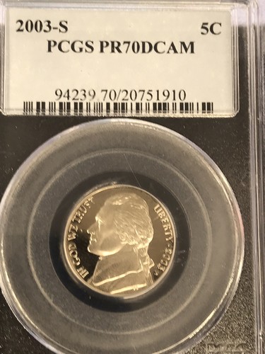 2001-S , 2002-S & 2003-S proof Jefferson Nickels PCGS PR70DCAM. 3 Piece proofs - Image 3