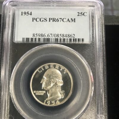 1954 PCGS PR67CAM SILVER Washington Quarter